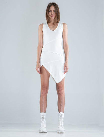 Acacia Sleeveless Mini Asymmetric Dress - Psylo Fashion