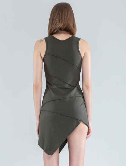 Acacia Sleeveless Mini Asymmetric Dress - Psylo Fashion