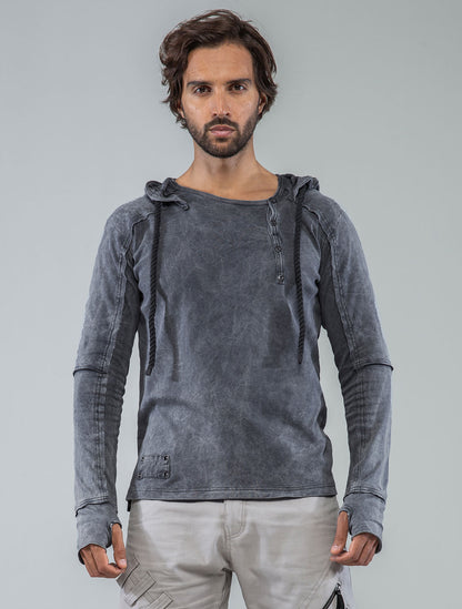 Albini Hooded Henley Sweater