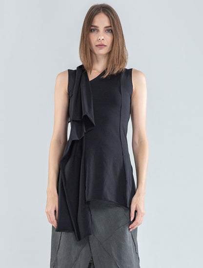 Aspen Sleeveless Asymmetric Tunic - Psylo Fashion