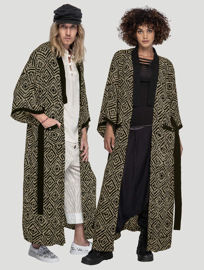 Olive/Lombok 'Kinship' Long Kimono - Psylo Fashion