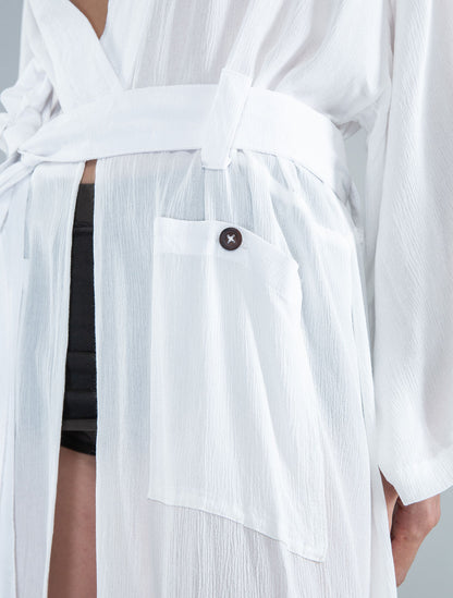 Ethnic Rmx Long Kimono - Psylo Fashion