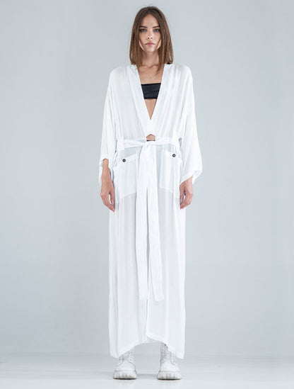 Ethnic Rmx Long Kimono - Psylo Fashion