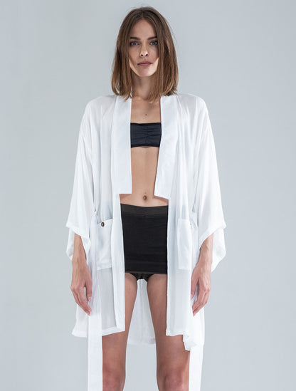 Ethnic Rmx Short Kimono - Psylo Fashion