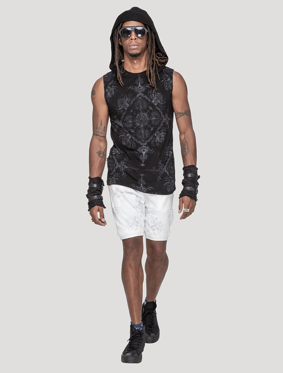 Mantra Sleeveless Hoodie Tee - Psylo Fashion