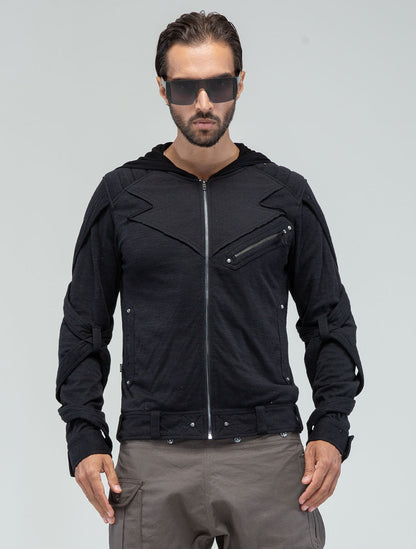 Otto-Man Light Hooded Biker Jacket - Psylo Fashion