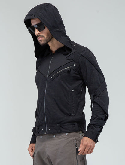 Otto-Man Light Hooded Biker Jacket - Psylo Fashion