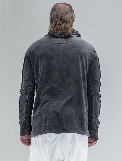 Raw Kafiya Hooded Long Sleeves Tee - Psylo Fashion