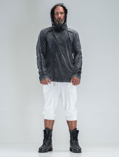 Raw Kafiya Hooded Long Sleeves Tee - Psylo Fashion
