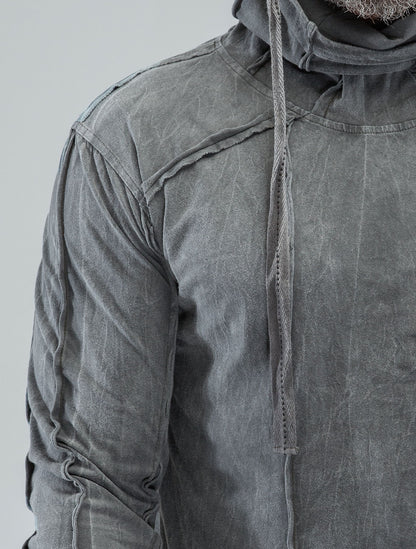 Raw Kafiya Hooded Long Sleeves Tee - Psylo Fashion