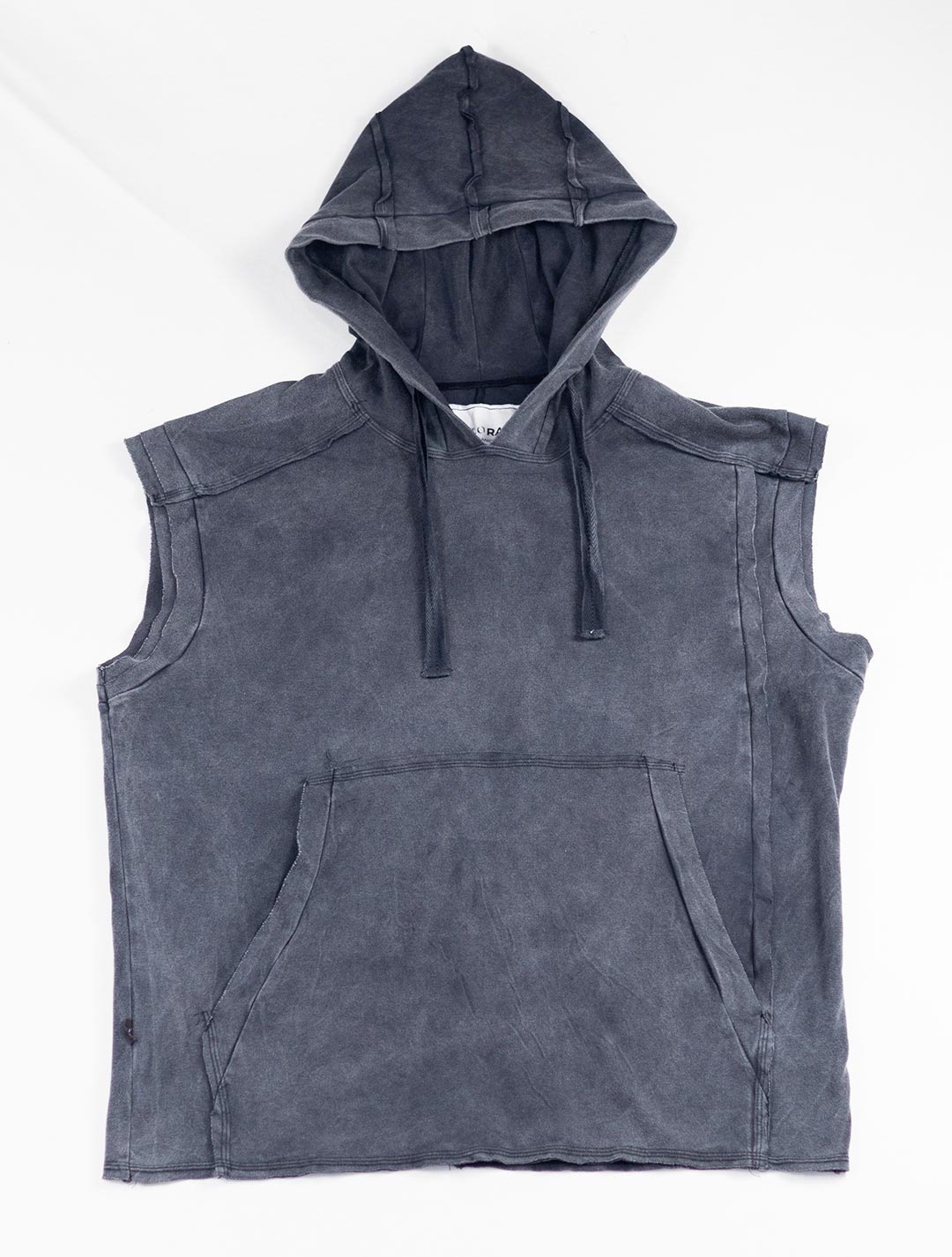 100% Cotton 'Rhino' Sleeveless Baggy Hoodie Sweatshirt – Psylo Fashion