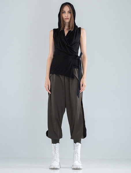 'Sorcerer' 100% Bamboo Hooded Wrap Top - Psylo Fashion