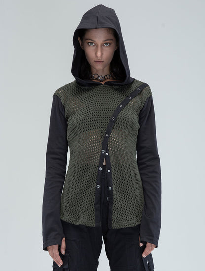 Sanja Crochet Knitted Hoodie Sweater - Psylo Fashion