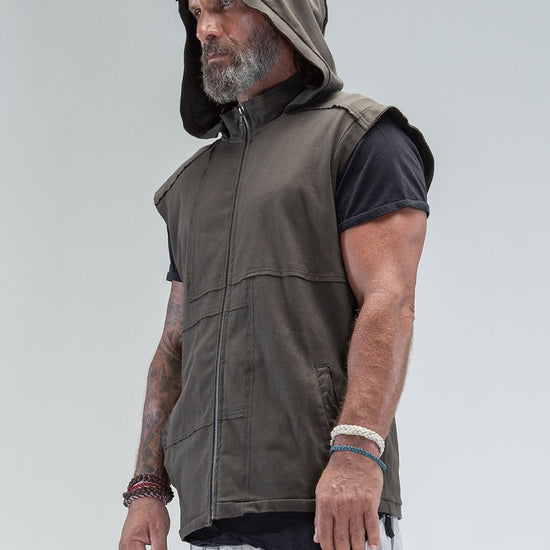 Jaguar Hooded Vest - Sleeveless Zipped Jacket