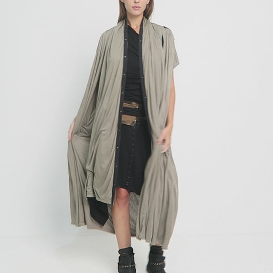 Forest Hooded Long Vest - Psylo Fashion