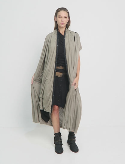 Forest Hooded Long Vest - Psylo Fashion