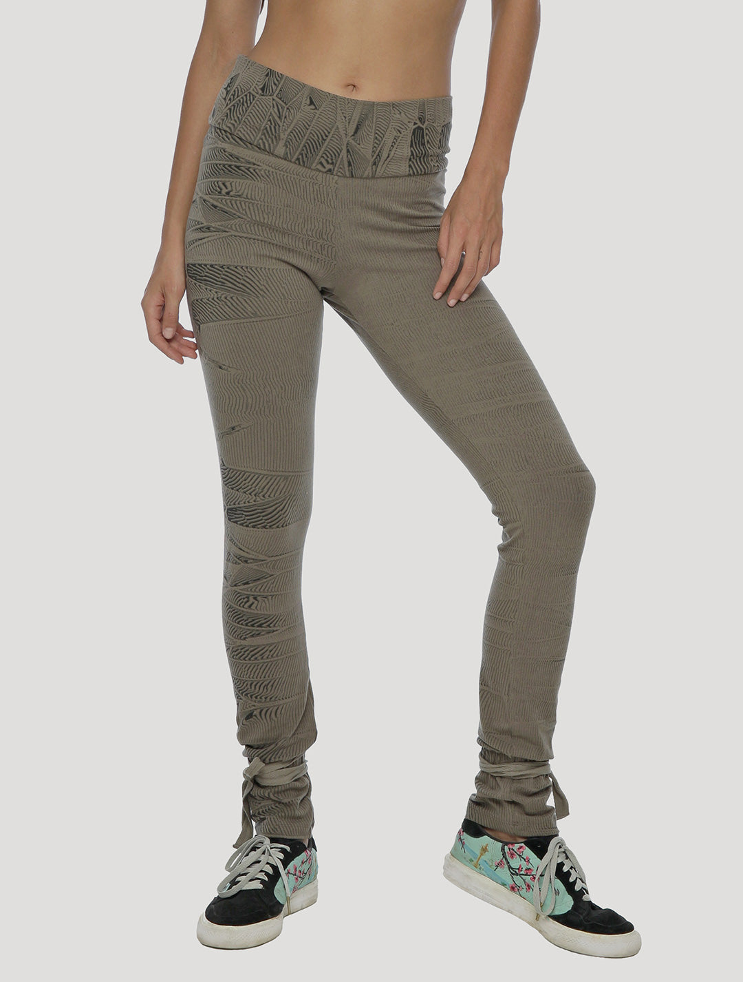 Crystal High Foldover Long Leggings - Psylo Fashion