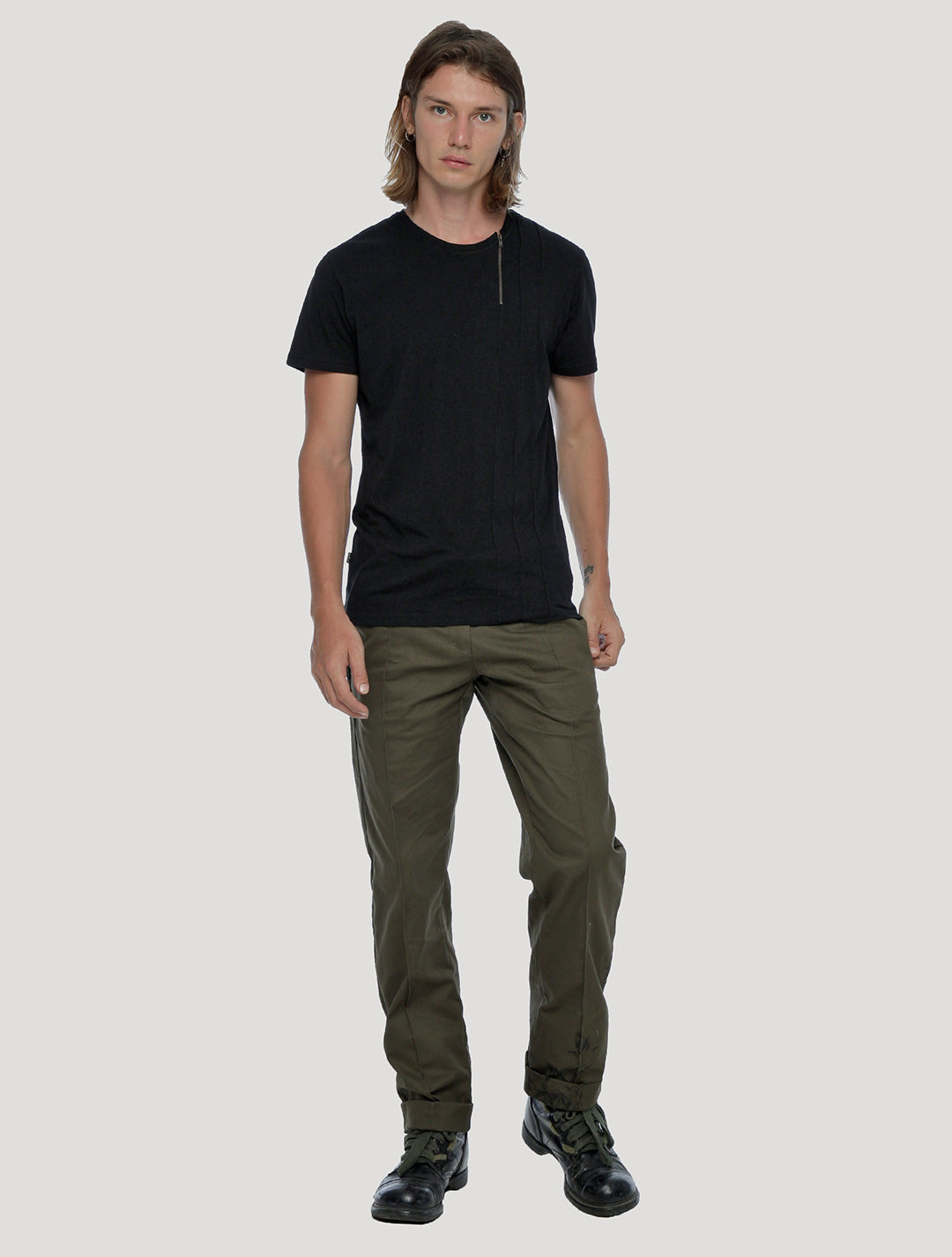 Black Deala Short Sleeves Tee - Psylo Fashion