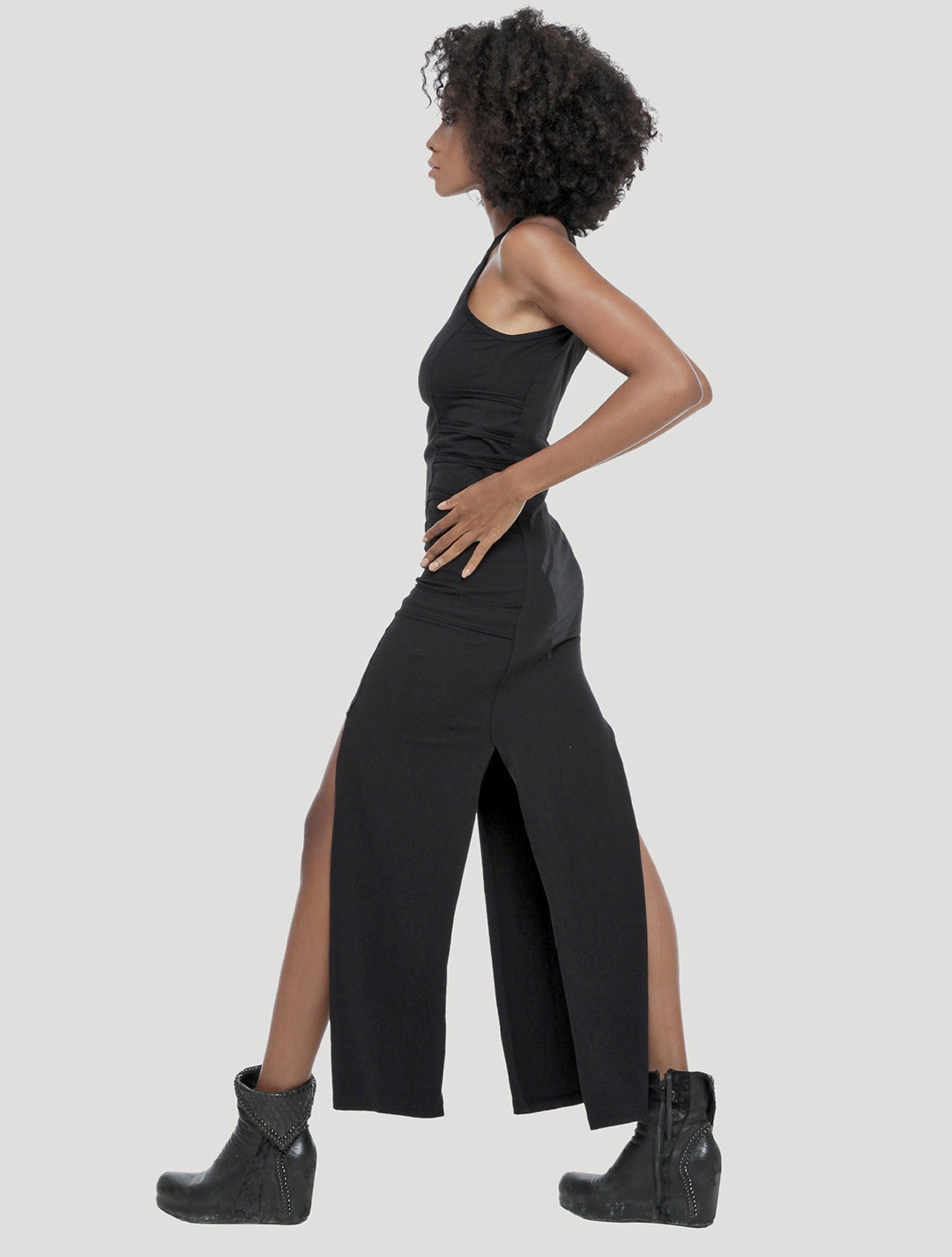 Stellar Rmx Slashed Long Dress - Psylo Fashion